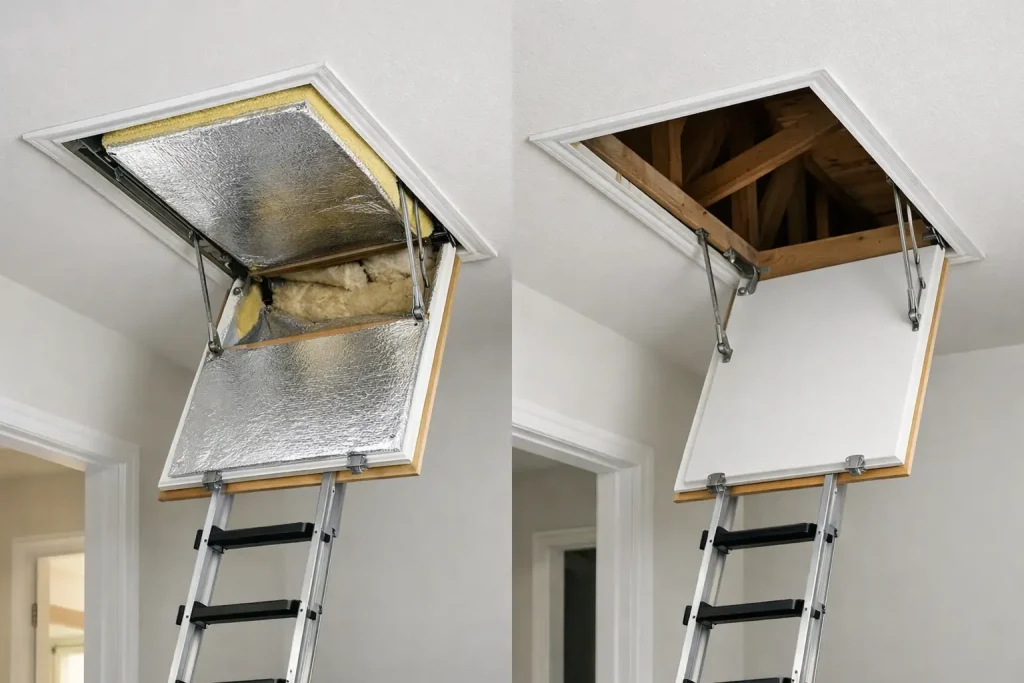 Insulated vs Non Insulated Loft Hatch